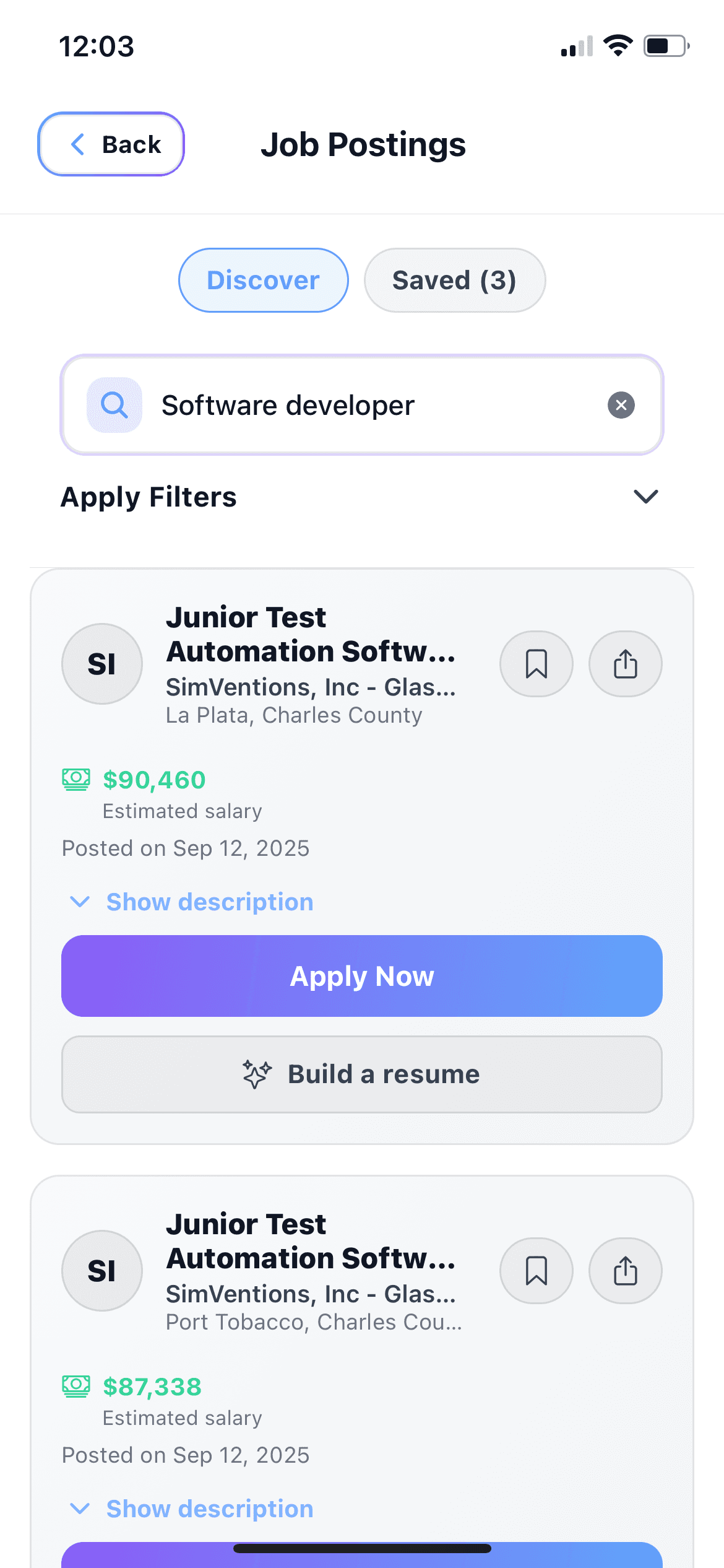 Rizume app screenshot 2