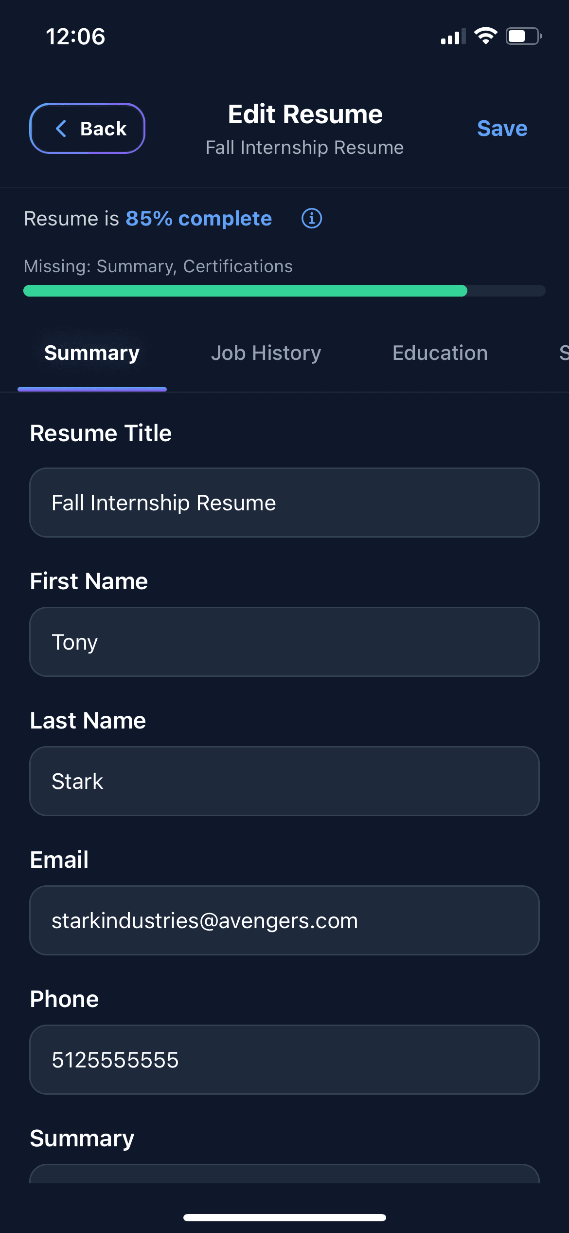 Rizume app screenshot 6
